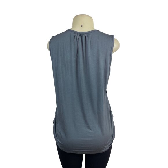 Smallshow Maternity Sleeveless Side Ruched Tank Top Gray Sz L - New - Picture 3 of 9